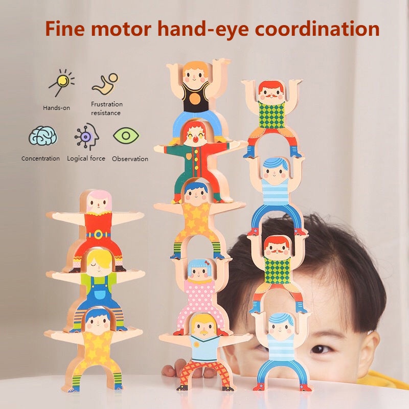 Đồ Chơi Khối Xếp Chồng Lên Nhau | Bộ Đồ Chơi Tương Tác Tương Tác Giữa Cha Mẹ Và Bé | Bộ Đồ Chơi Cân Bằng Giáo Dục Bổ Ích Cho Bé