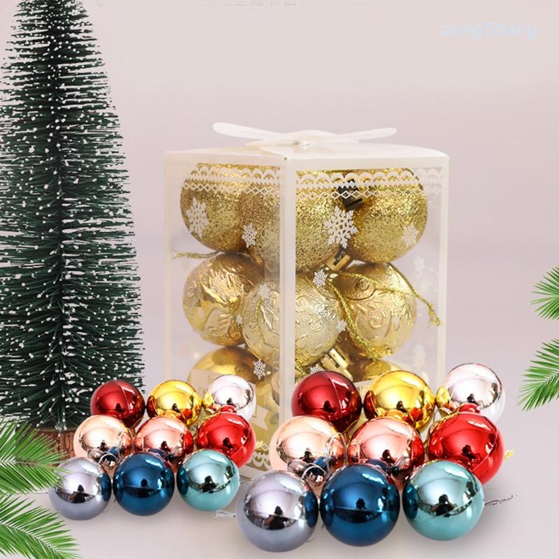 Set 12 quả châu lấp lánh trang trí cây thông noel