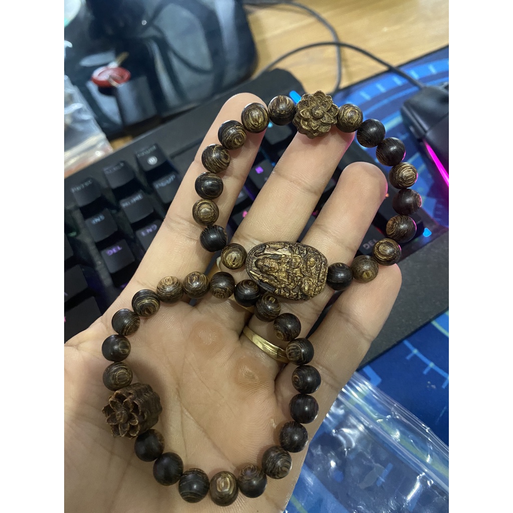 Vòng Trầm Hương Đơn Nữ - Mix Phật Bản Mệnh - Trầm Hương Sánh Chìm