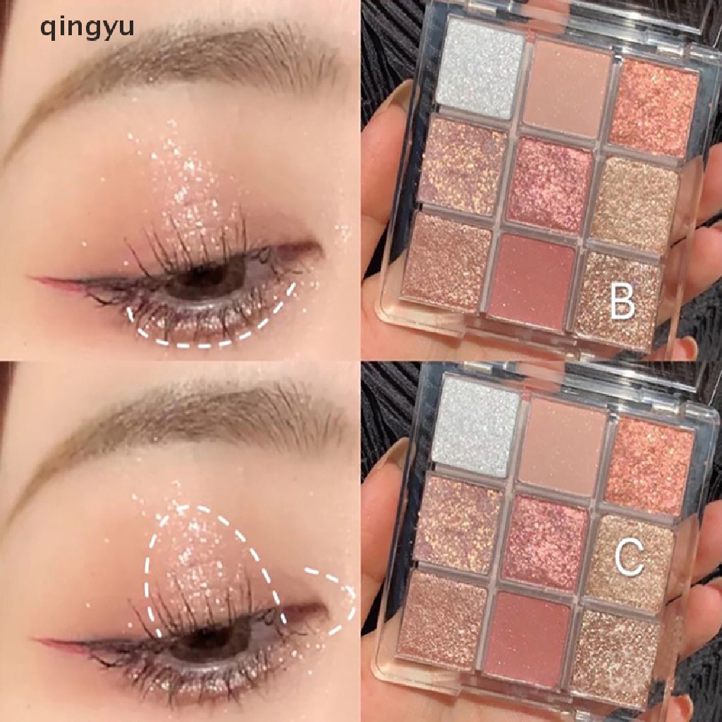 Bảng Phấn Mắt Qyvn 9 Màu Tông Kim Cương Chống Nước