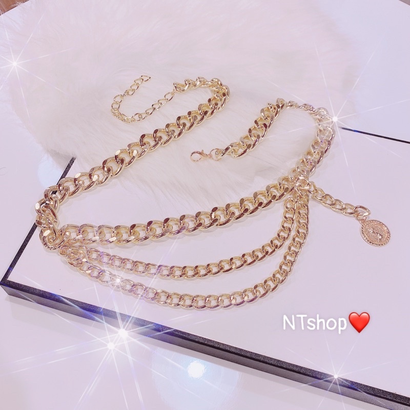 Đai váy, Belt xích đá 3 tầng thương hiệu cao cấp
