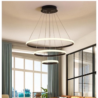 Đèn thả trang trí 3 vòng 3 chế độ màu ánh sáng tiện dụng dùng cho phòng khách, bàn ăn