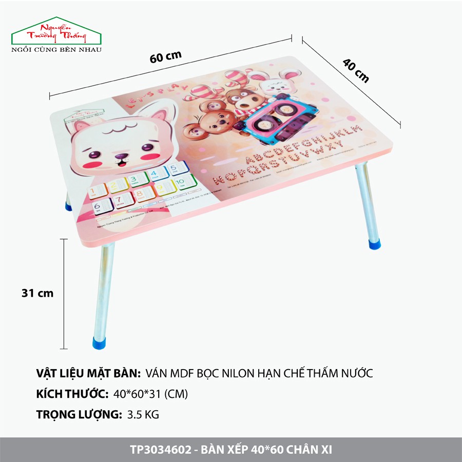 Bàn xếp học sinh xếp gọn 4 chân | Bàn xếp sinh viên ngồi đất size 40*60 | NGUYỄN TRƯỜNG THẮNG Folding Table