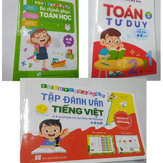 Tập đánh vần tiếng Việt +Chinh phục toán học cho bé từ 4-6 tuổi chuẩn bị vào lớp 1