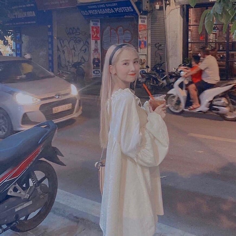 ĐẦM BBD TRẮNG CỔ V BÈO TAY BÍ (TH)