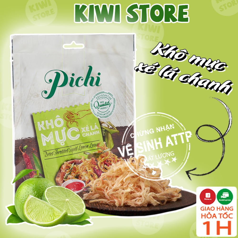 Khô mực xé lá chanh Pichi gói 50g dai ngon khó cưỡng đồ ăn vặt Kiwi Store