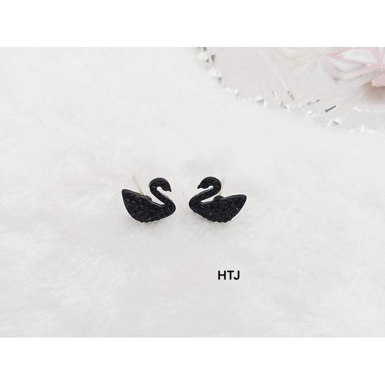 Bông tai nữ bạc thật hình con thiên nga siêu xinh LINH MIU SILVER