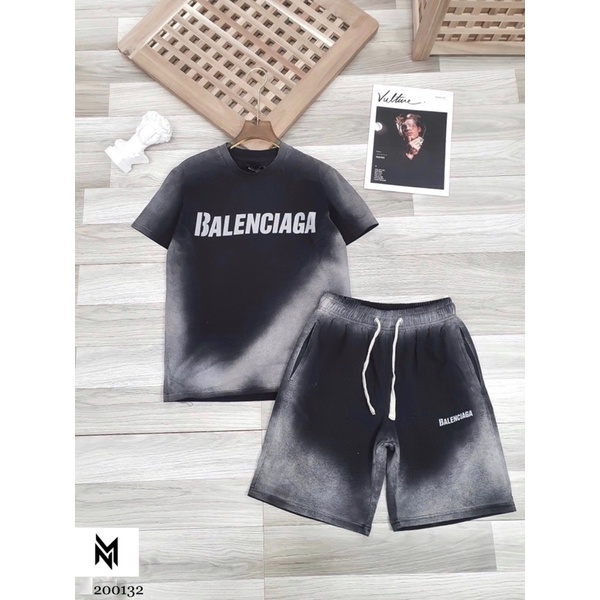Bộ Cộc Tay Mùa Hè Nam Cotton Loang Màu Balen