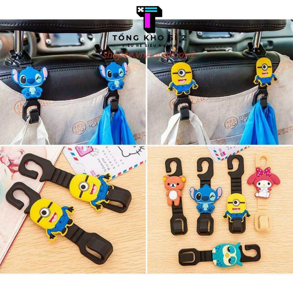Móc Treo Đồ Ô Tô Taplo nhỏ gọn kiểu dáng động vật hoạt hình sáng tạo dễ thương gắn sau ghế, taplo xe hơi tiện lợi (#móc)