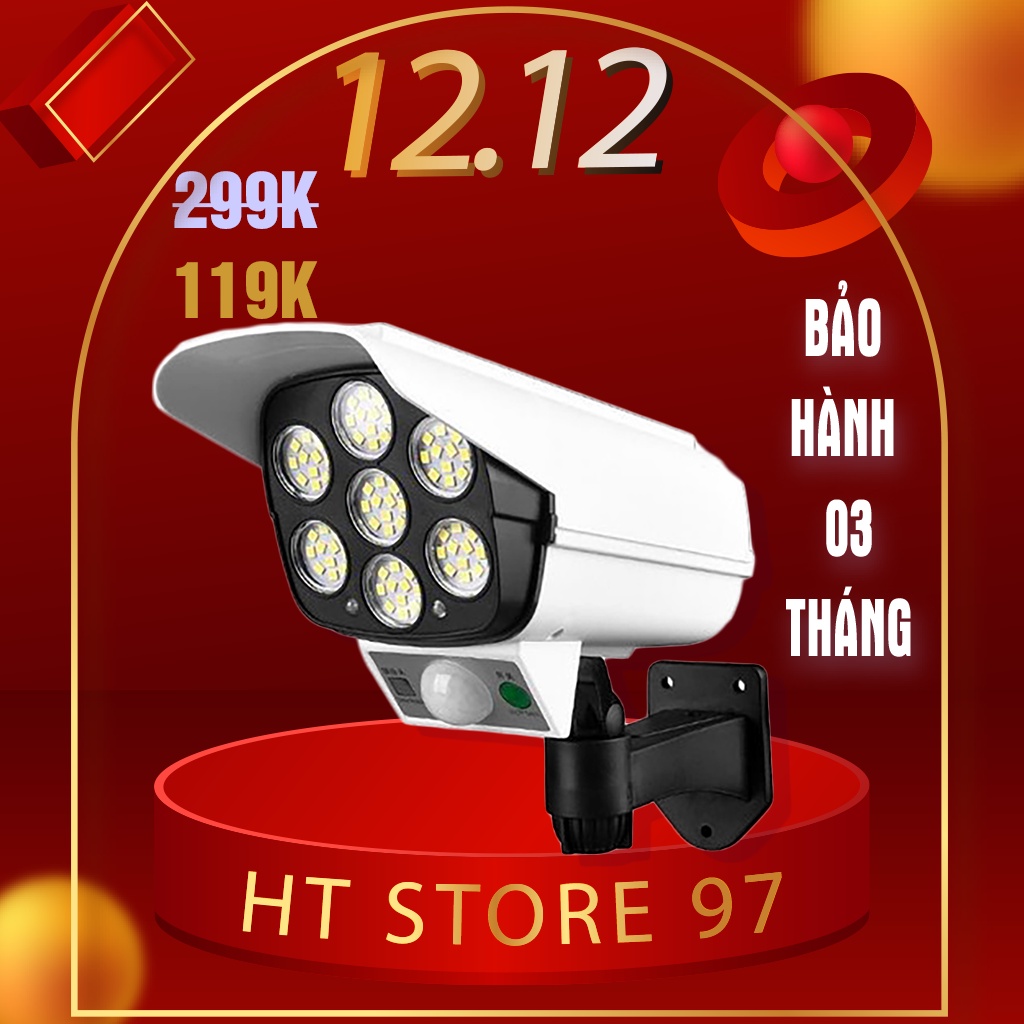 Đèn Chống Trộm Giả Camera Năng Lượng Mặt Trời - Chống Nước - Có Điều Khiển Cảm Biến - Tiết Kiệm Điện.