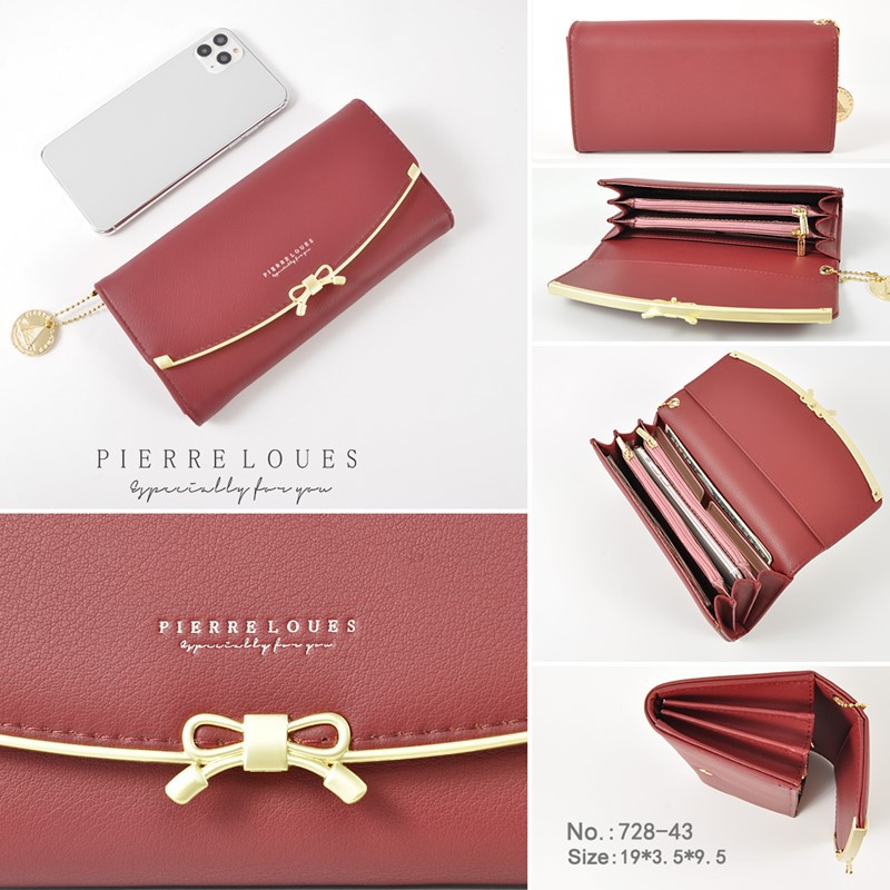 Ví dài cầm tay PIERRE LOUES phong cách thanh lịch thời trang cho nữ