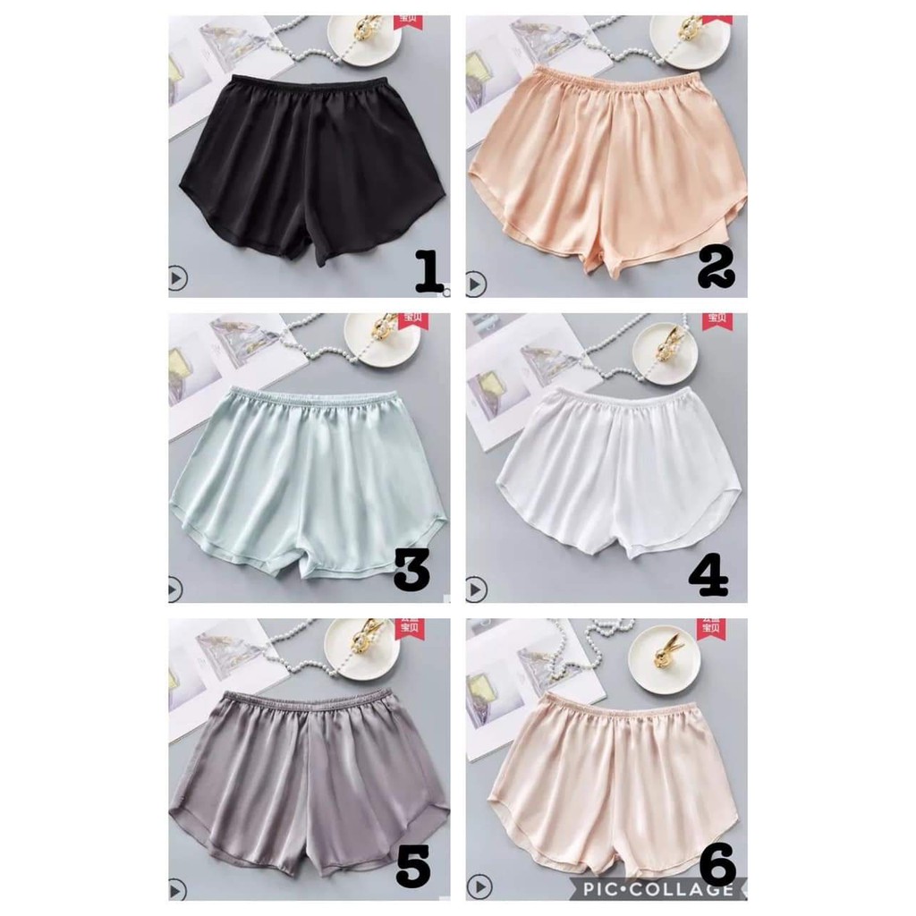 (Bán Buôn Sỉ) Quần đùi lụa satin mặc nhà cao cấp T2
