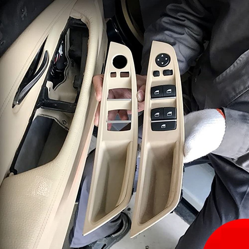 Đối với BMW 5 Dòng F10 F11 520D 525D 530D 535I LHD Tay nắm cửa nội thất ô tô Thích ứng —Black)