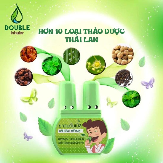 01 Cái Ống Hít Đôi 2 Ống Thông Mũi Dumble Inhaler Hình Thú Thái Lan