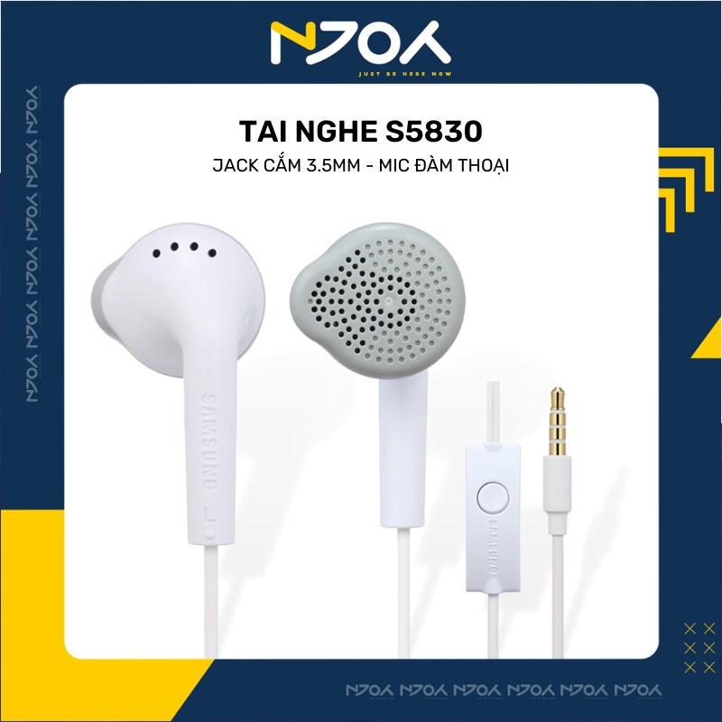 Tai Nghe Có Dây S5830 Chân Tròn 3.5mm Có Mic Đàm Thoại Cho Điện Thoại Samsung Sony Huawei Oppo Njoyshop