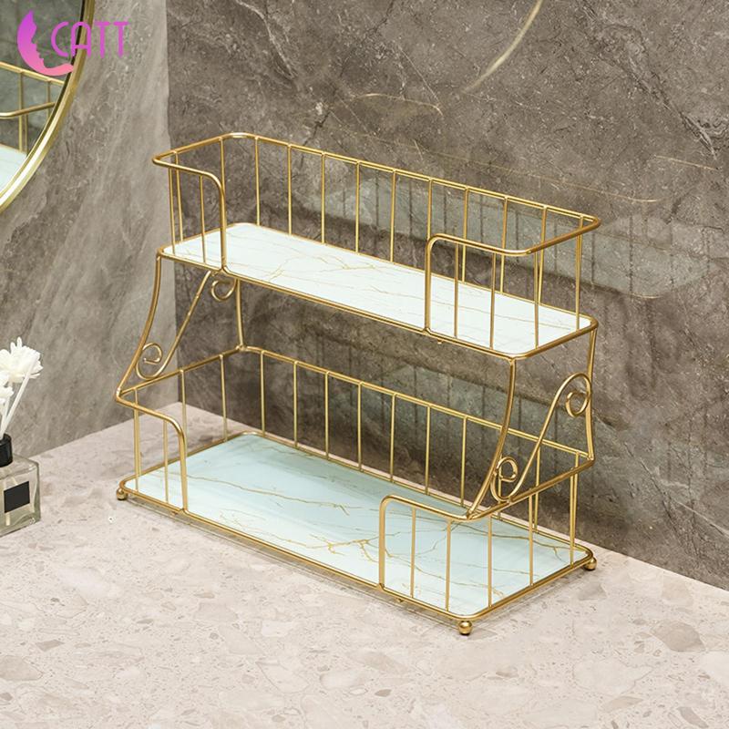 [Dadada1] Kệ Đựng Đồ Trang Điểm / Nước Hoa / Dầu Gội / Đầm / Nhà Tắm 2 Tầng Sắp Xếp Gọn Gàng