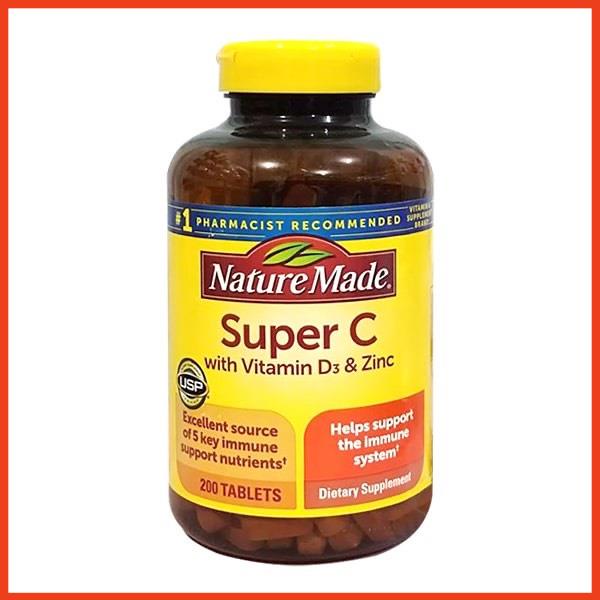 Viên Super C tăng cường hệ thống miễn dịch Nature Made Super C Immune Complex 200 viên