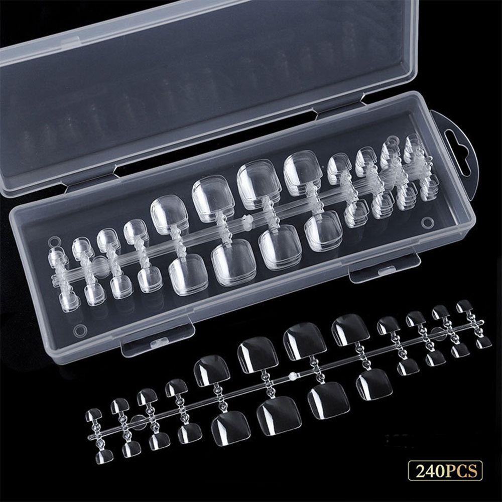 Set 1 / 240 Móng Chân Giả Acrylic Siêu Mỏng Không Đường May