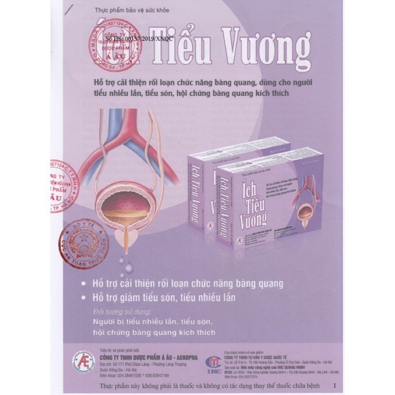 Chính hãng - Ích Tiểu Vương hộp 30 viên hỗ trỡ cải thiện bàng quang