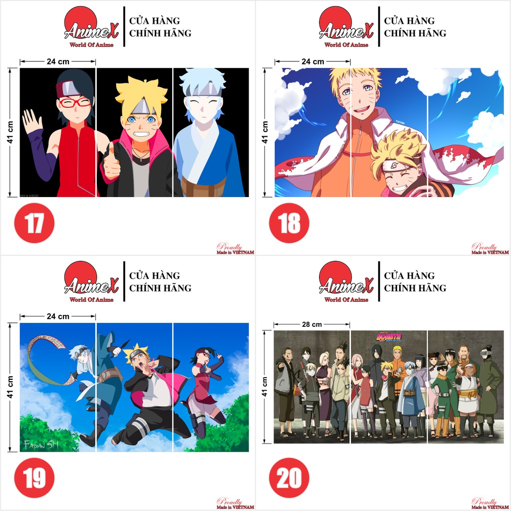 Combo 2 Tấm Poster Áp Phích Anime Boruto - Naruto Next Generations - Poster Decal Trang Trí Nhà Cửa By AnimeX