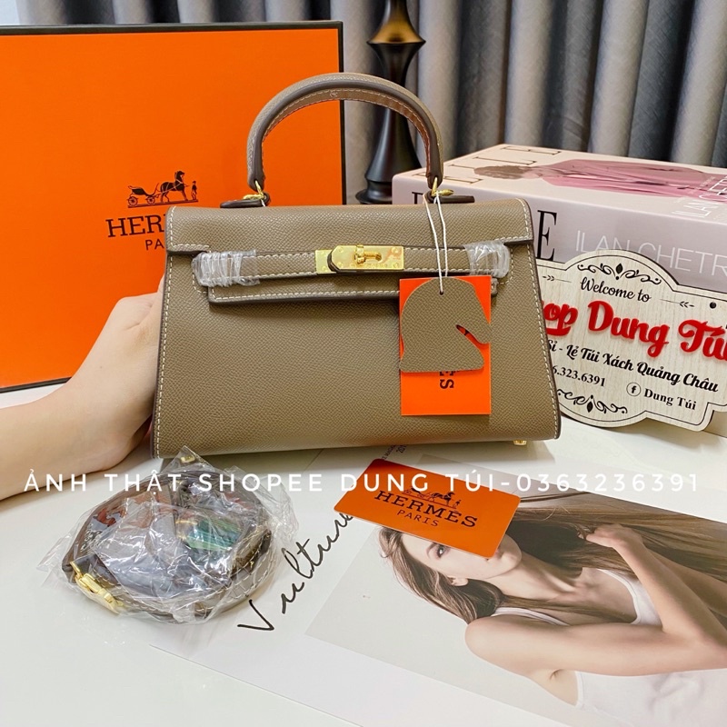 Túi xách nữ deo chéo, Túi h...m size 22 dáng ngang da mềm siêu xinh