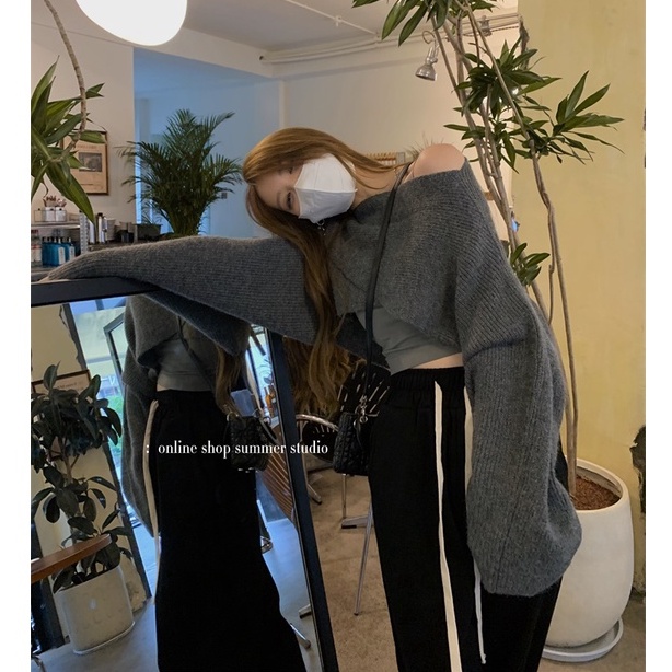 Áo croptop Xiaozhainv trễ vai phong cách Hàn Quốc quyến rũ cho nữ