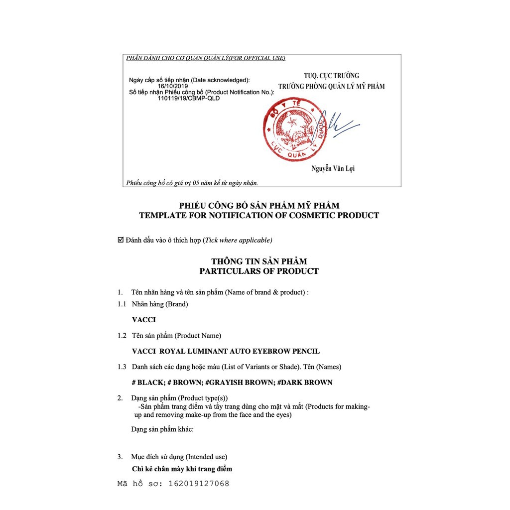 Chì kẻ mày định hình không trôi Vacci Auto Eyebrow Pencil - Thiết kế thông minh, dễ vẽ