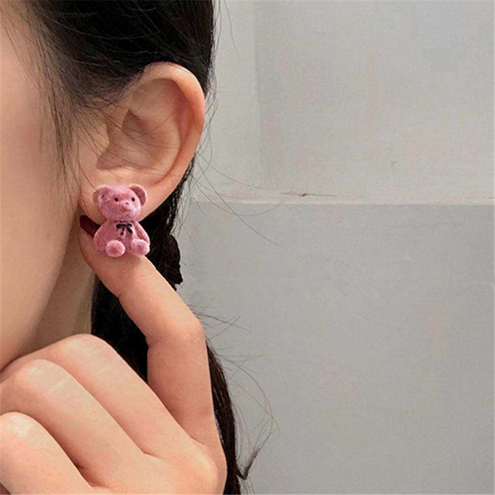 Bông Tai Hình Chú Gấu Thắt Nơ Xinh Xắn Cho Nữ