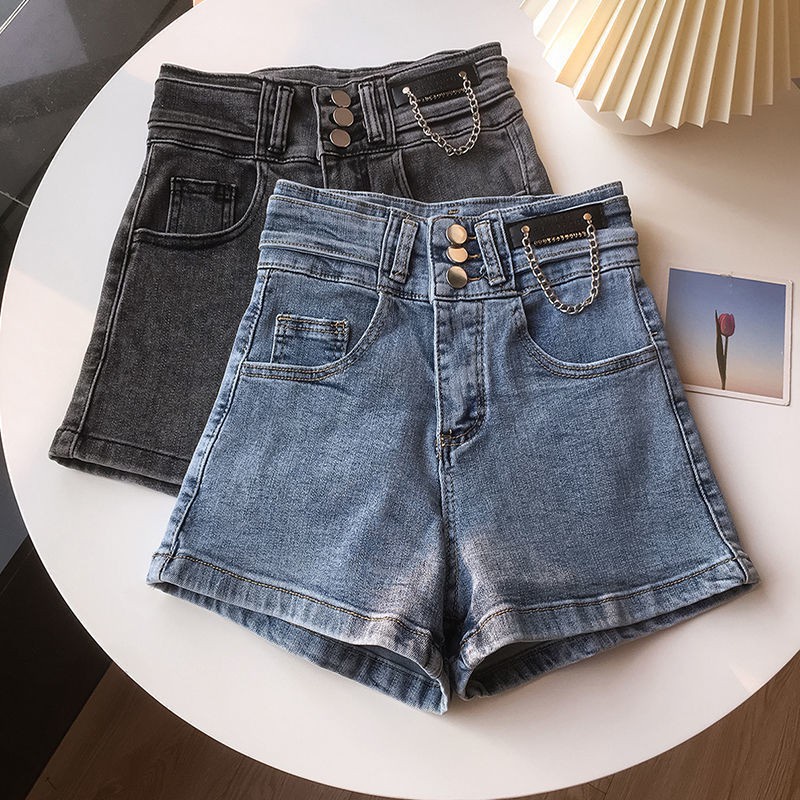 Quần Short Denim Lưng Cao Ống Rộng Thời Trang Xuân Hè Dành Cho Nữ (Giao Hàng 15 Ngày) 2021