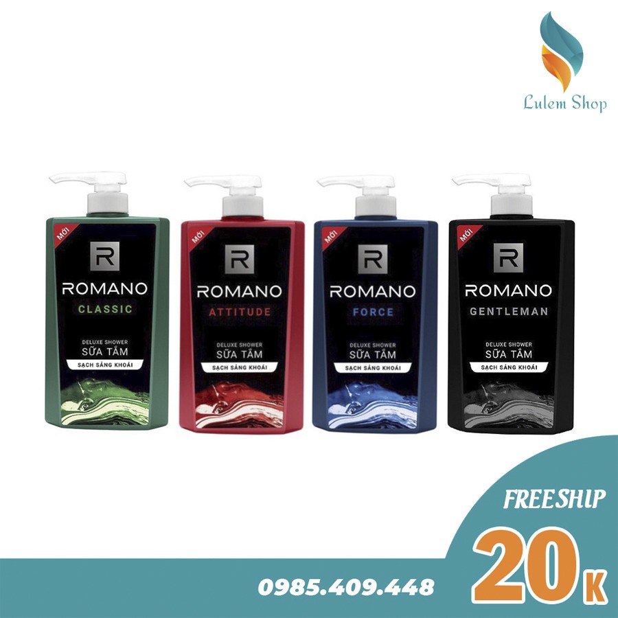 Sữa tắm cao cấp Romano 650g (Classic/Attitude/Force/Gentleman)