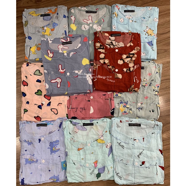 [SIZE 40-75KG] Đồ bầu sau sinh mặc ở nhà vải lanh thoáng mát có khóa cho bé ty tiện lợi có lưng thun điều chỉnh