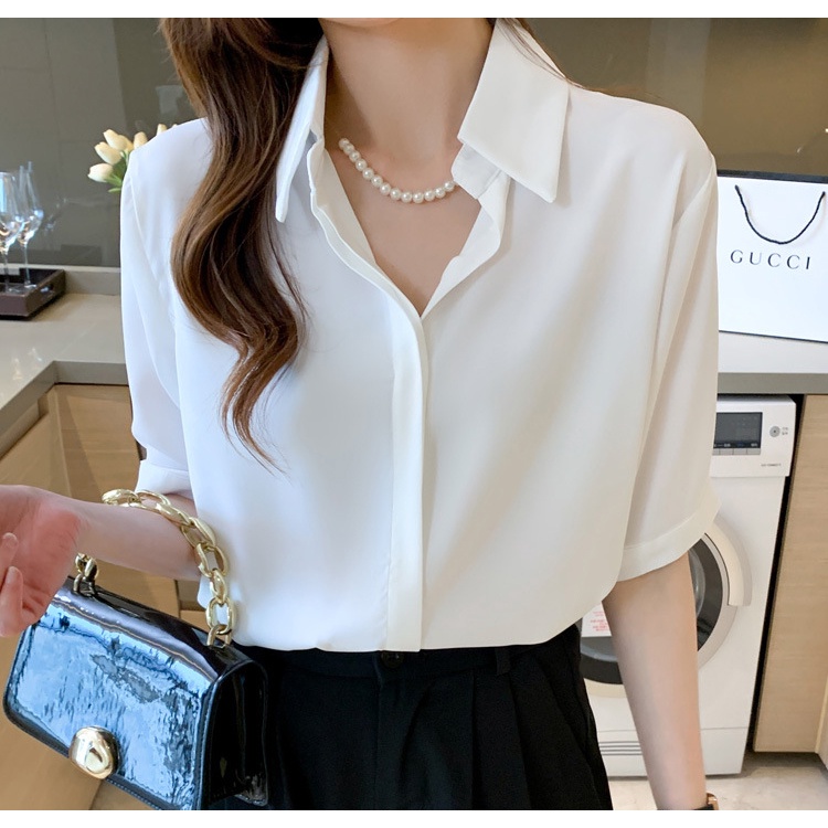Áo sơ mi nữ cộc tay áo công sở Ganesa chất đẹp thoáng mát dễ chịu [GA01] | BigBuy360 - bigbuy360.vn