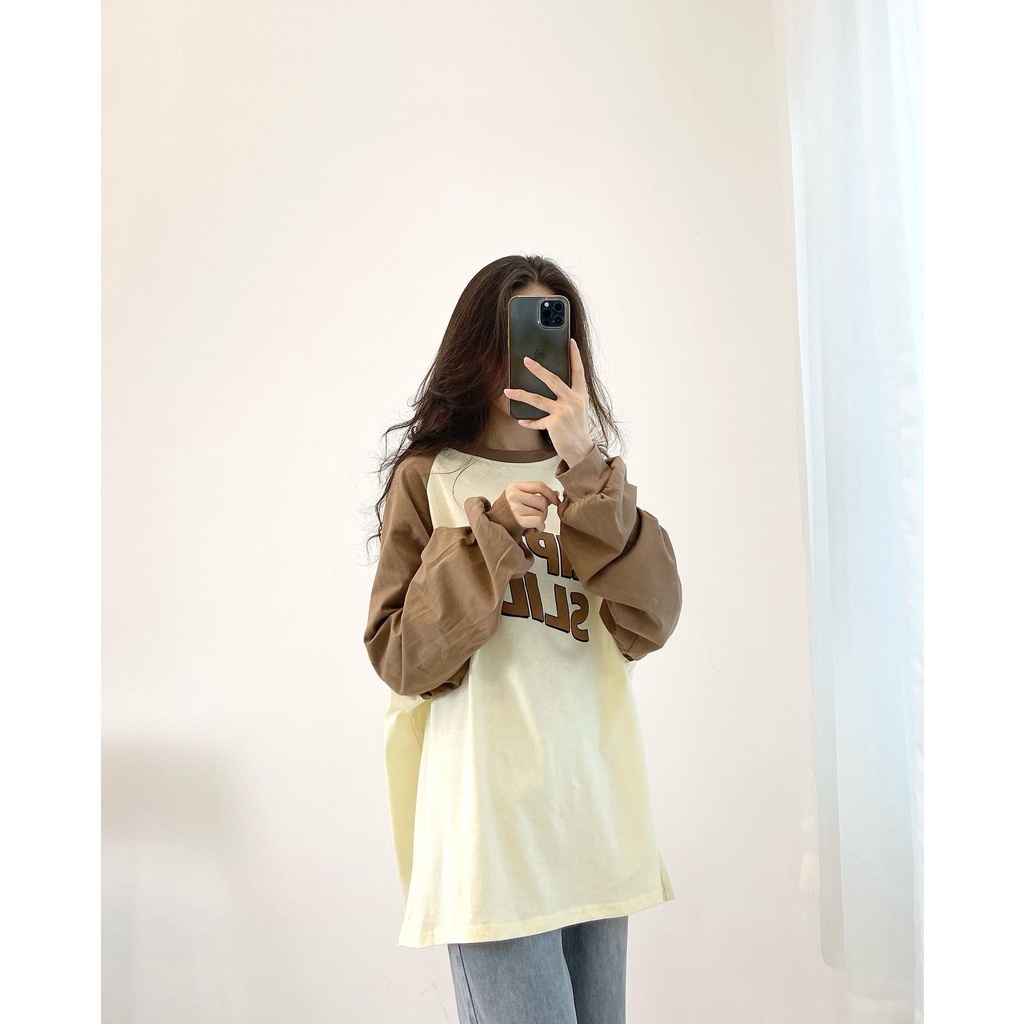 Áo thun dài tay nỉ da cá SLIP'N thời trang nữ Miho house