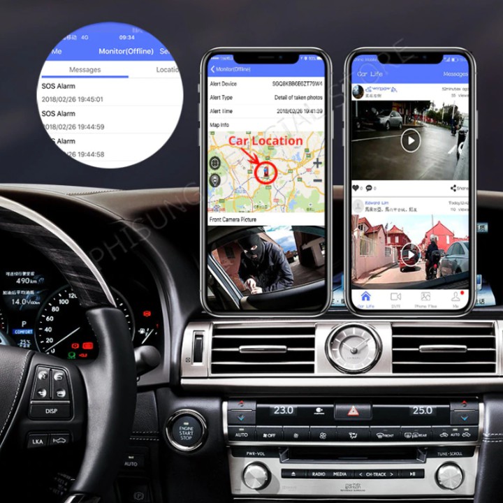 Camera hành trình gương tích hợp 4G, Wifi, GPS, màn hình 10'' cao cấp nhãn hiệu Phisung E08-E | BigBuy360 - bigbuy360.vn