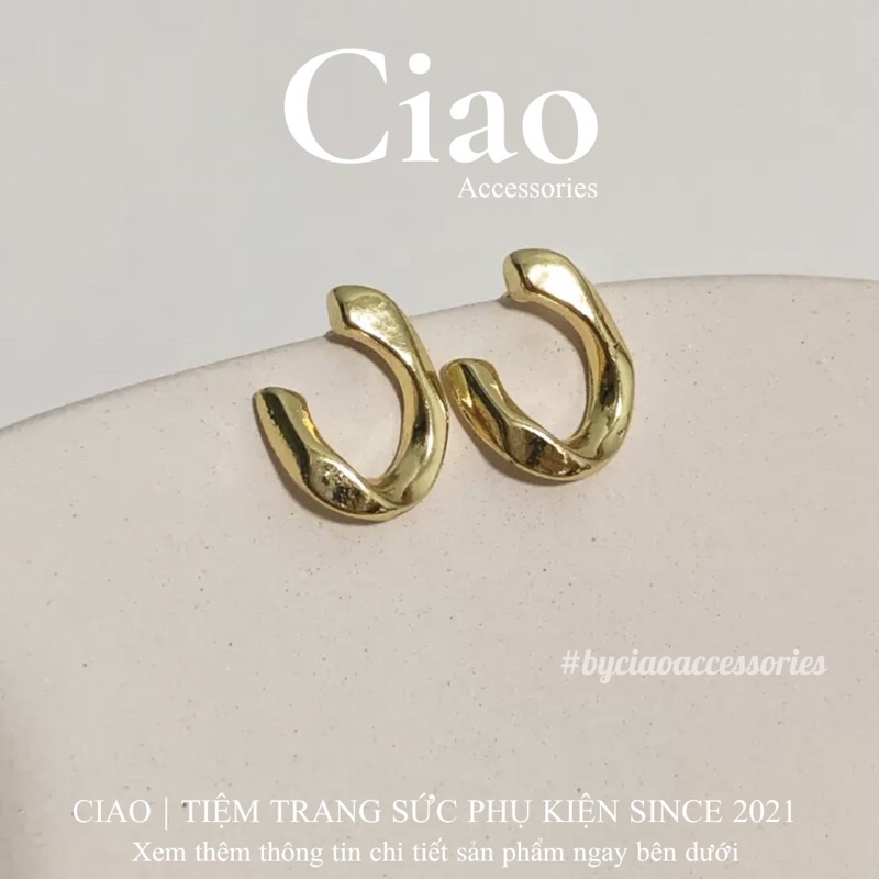 [HOẢ TỐC 1H] Khuyên tai/ Bông tai mạ bạc S925 thiết kế hoạ tiết trendy Ciara Ciao