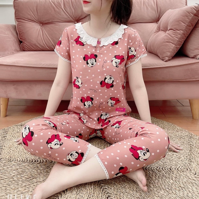 Bộ mặc nhà, bộ đồ nữ chất mềm mịn mát, thấm hút mồ hôi, đủ size theo số đo, chất kate thái