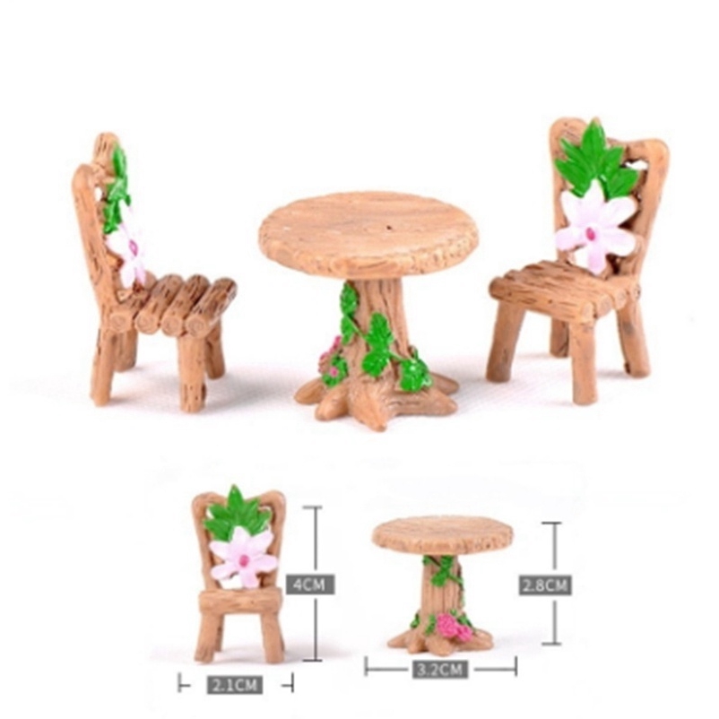 3 Mô hình bàn ghế thu nhỏ trang trí tiểu cảnh / nhà búp bê