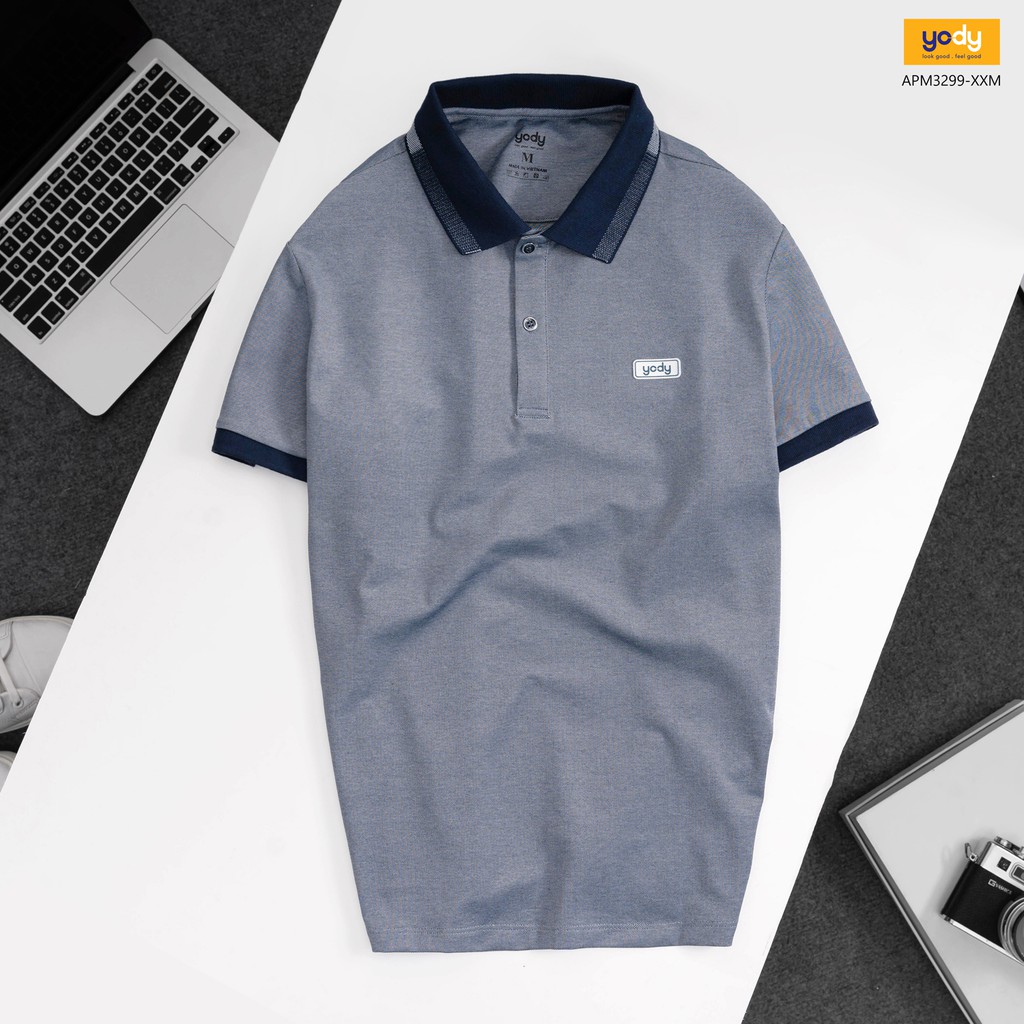 Áo thun Polo nam cổ bẻ vải Mắt chim Cotton - YODY