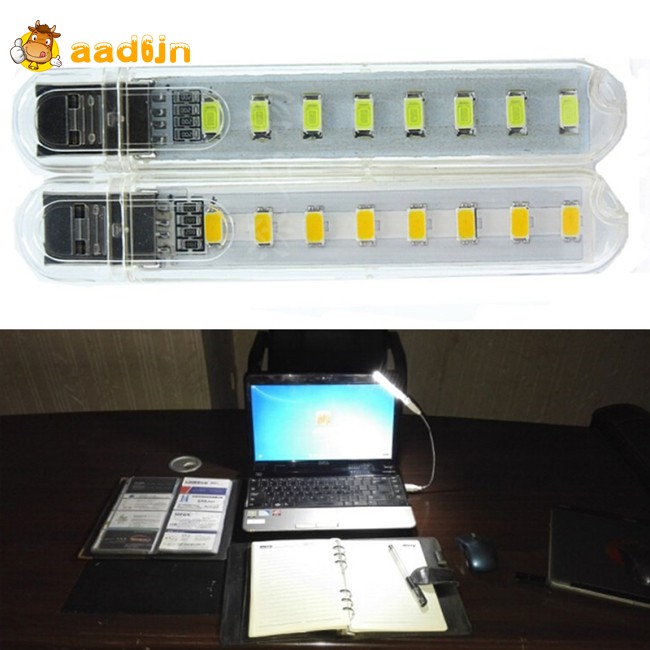 PC Đèn Led 8 Bóng Dc5V Có Cổng Sạc Usb Dùng Cho Cắm Trại / Laptop