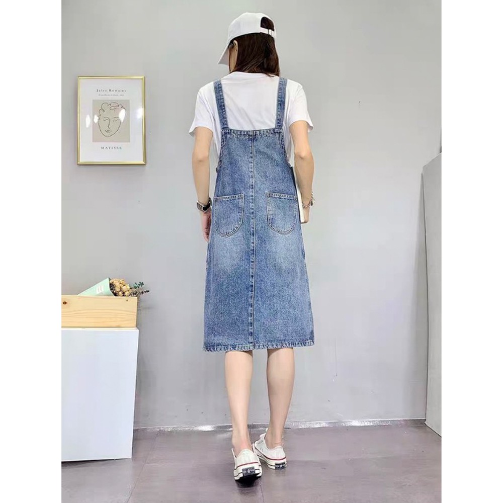 Yếm váy jean SAIGONJEAN dây kéo YJ014 - Yếm bò ulzzang phong cách hàn quốc | BigBuy360 - bigbuy360.vn