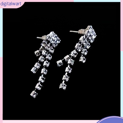 Bộ trang sức vòng cổ bông tai đính đá phong cách sang trọng cho nữ