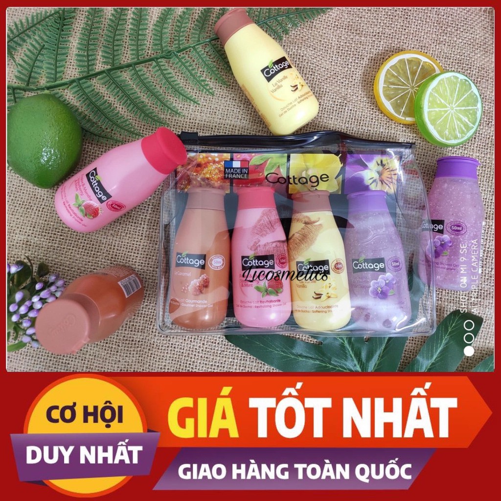 [RẺ VÔ ĐỊCH] SET 4 CHAI SỮA TẮM COTTAGE PHÁP MINI COTTAGE -Pháp( 50ml x 4)