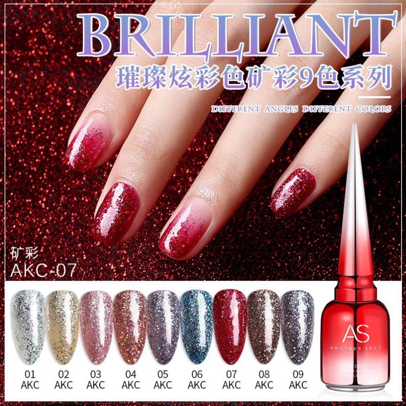 Sơn Gel AS vỏ đỏ Mã AKC ( Cam Kết Chính Hãng - làm khô sơn gel bằng máy hơ uvled )