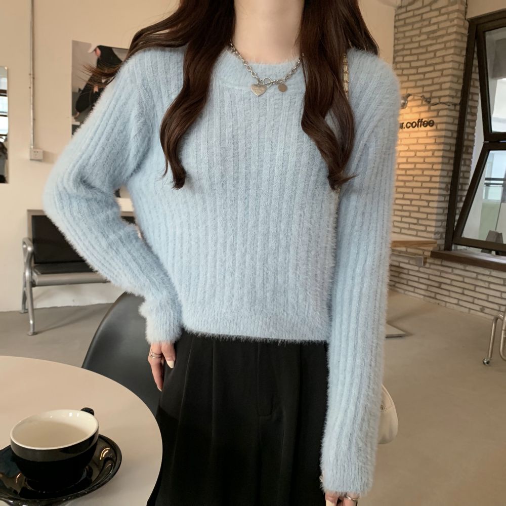 Áo len nữ dài tay cổ tròn form dài rộng thời trang Hàn | BigBuy360 - bigbuy360.vn