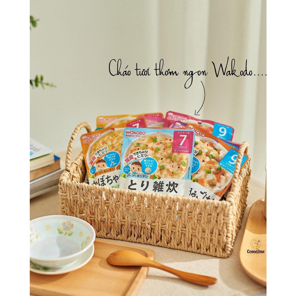 Cháo Tươi Cho Bé 7 Tháng 9 Tháng Wakodo Nhật Ăn Liền Thơm Ngon Tiện Lợi Nhiều Vị