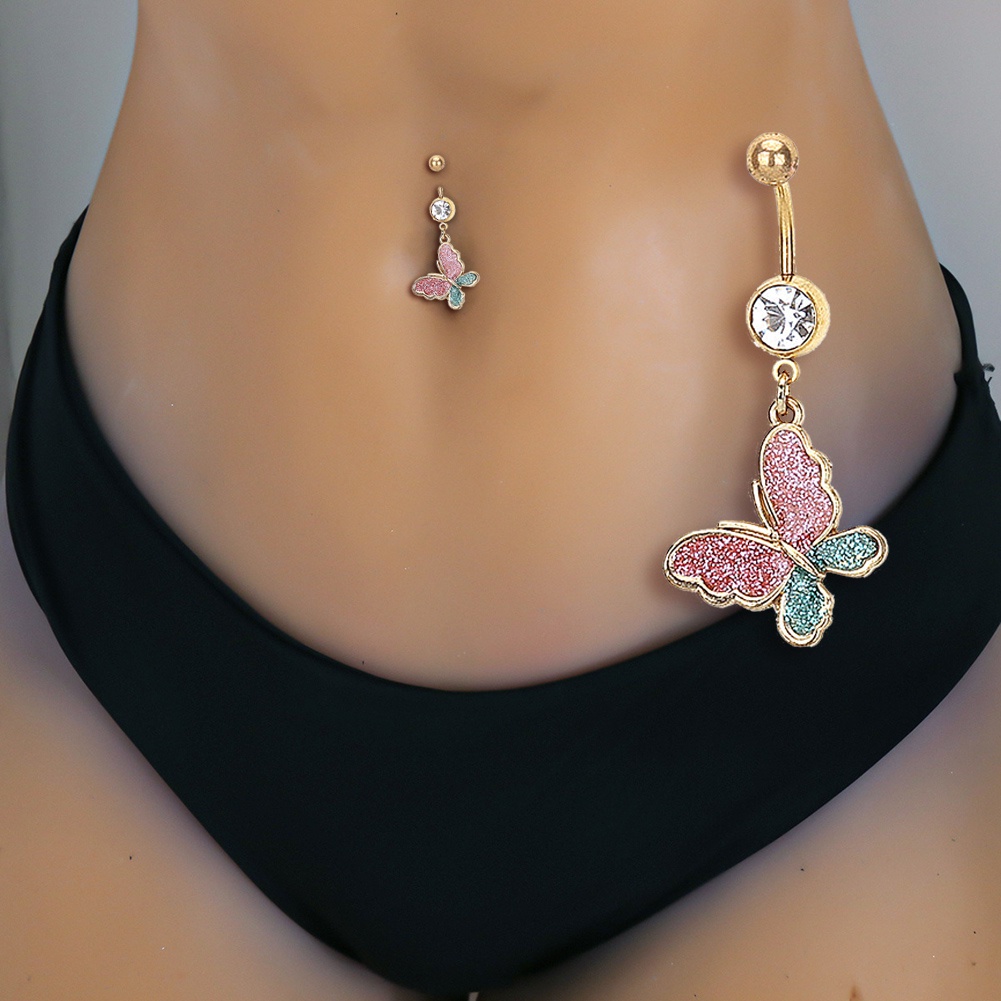 Khuyên Rốn Hình Bướm Đính Đá Pha Lê Thời Trang
