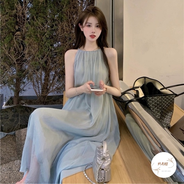 Váy 2 dây đầm maxi đi biển, kiểu váy nữ dáng dài qua gối  babydoll xanh lá đẹp vintage | BigBuy360 - bigbuy360.vn