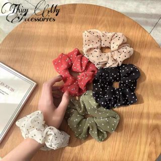 [HOT 2020] Cột tóc scrunchies chấm bi - Thùy My Accessories