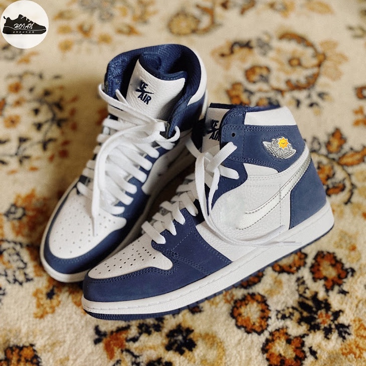 Giày thể thao Jordan xanh Navy thấp cổ, giày sneaker JD1 high low màu xanh than navi nam nữ đầy đủ bill box