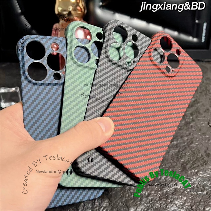 Ốp Điện Thoại Cứng Siêu Mỏng Kết Cấu Sợi carbon Nhám Cho iPhone 14 13 12 11 Pro max 13Pro 12Pro 14Max